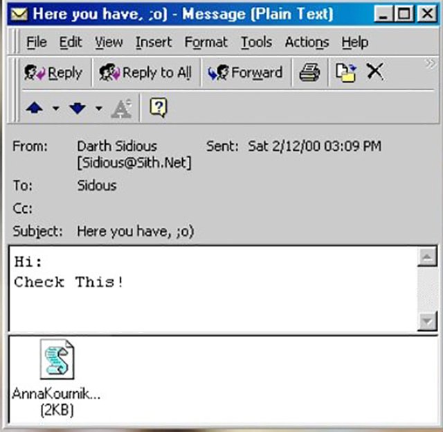 Любой человек, который открывал файл, автоматически рассылал аналогичное письмо всем своим контактам — и так по цепочке вирус передался десяткам миллионов пользователей по всему миру.